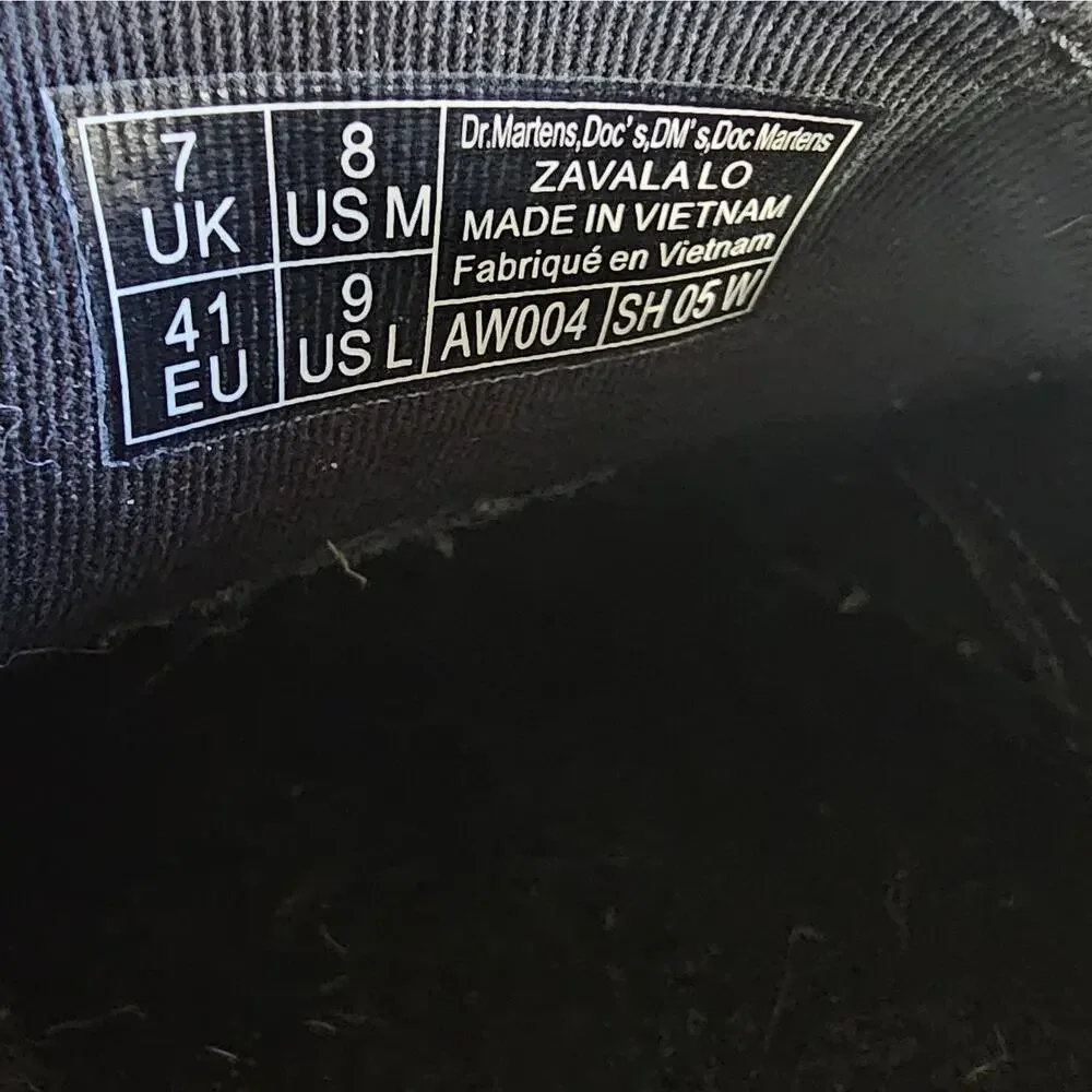 Docs Dr Martens Black Leather Zavalalo Oxfords Lace Up Shoes Mens 8 Womens 9